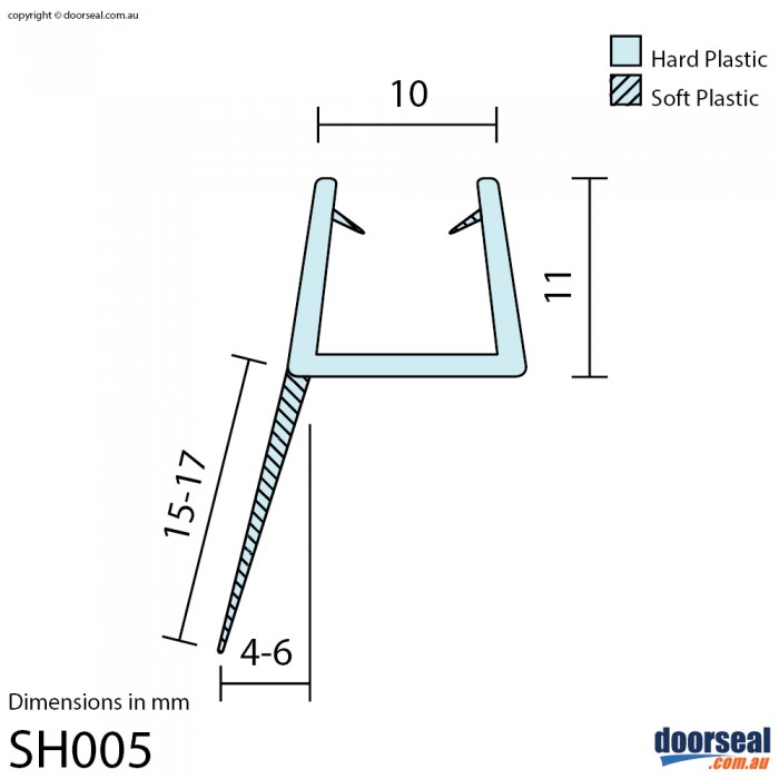 SH005 Shower Screen Seal (10mm glass)